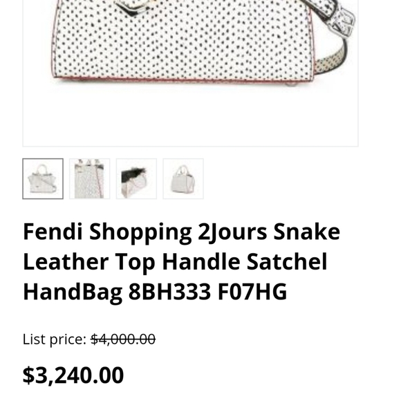 Fendi Shopping 2Jours Snake Leather bag - Picture 5 of 13